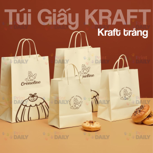 Túi giấy Kraft trắng 2